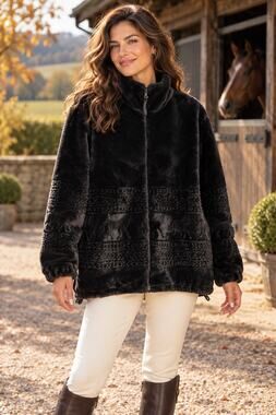 Vintage Horse Faux Fur Jacket US M Equestrian Rivals Inspired Coastlines